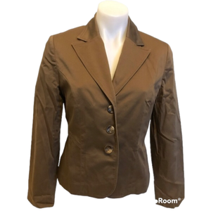 StudioPetites Brown Button Down Blazer size 10 Petite